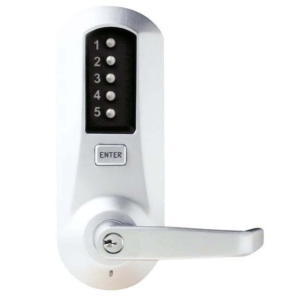 Cylindrical Combination Lever Lock, 2-3/4-in Backset, 1/2-in Throw Latch, KIL, Kaba 90 Keyway, Chrme